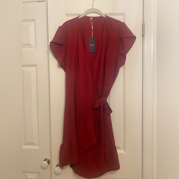 Burgundy wrap dress - new with tags - Picture 2 of 4